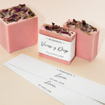 Set zur Herstellung von Rosen-Seife. Materialien und Anleitung