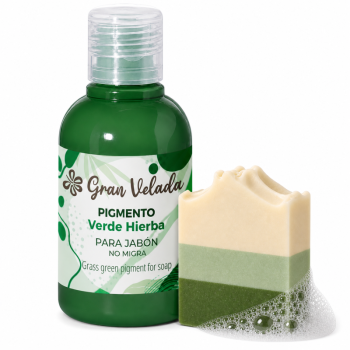 Grasgrünes Flüssigpigment für handgemachte Ölseife.