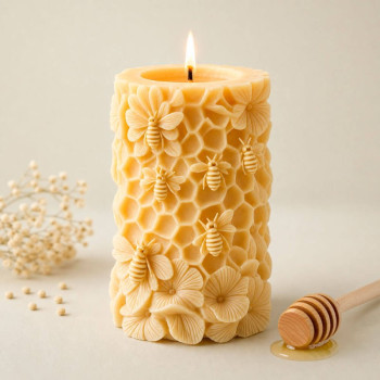 Molde para velas pilar de panal y abejas | Gran Velada