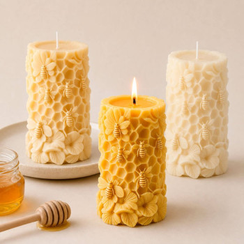 Molde para velas pilar de panal y abejas | Gran Velada