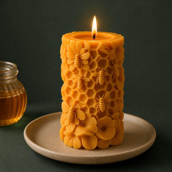 Molde para velas pilar de panal y abejas | Gran Velada