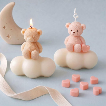 Molde de silicona para velas osito en la nube | Gran Velada