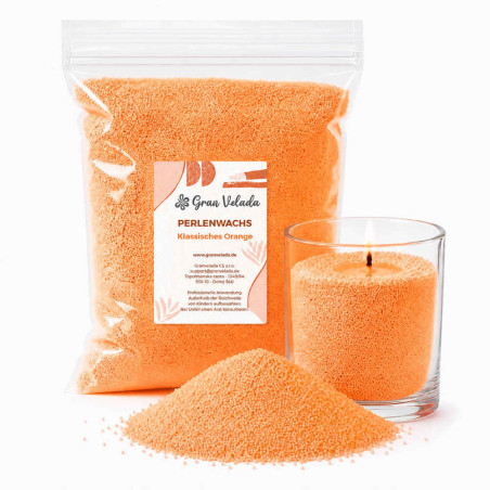 Cera perlada naranja clásico | Pearled wax de colores | Gran Velada