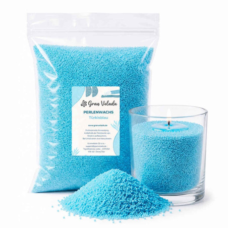 Cera perlada azul turquesa | Pearled wax de colores | Gran Velada