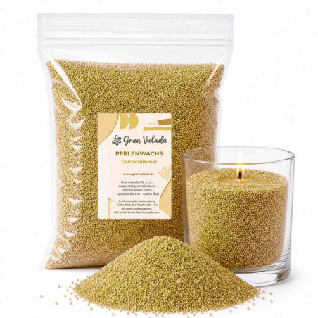 Perlenwachs Glitzer Gold für Sandkerzen | Gran Velada