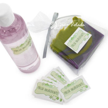 Aufkleber frische Zutaten für Kosmetika. Online-Verkauf