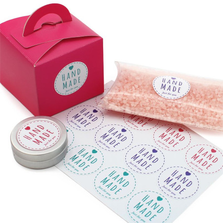 Kleine handgemachte Aufkleber für Geschenke. Online-Verkauf