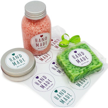 Große handgemachte Aufkleber zum Verpacken. Online-Verkauf.