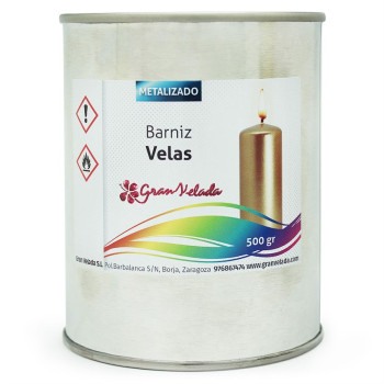 Metallic-Türkis-Lack zum Dekorieren von DIY-Kerzen.