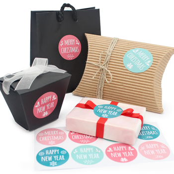 Frohes neues Jahr Aufkleber für Geschenke. Online-Verkauf